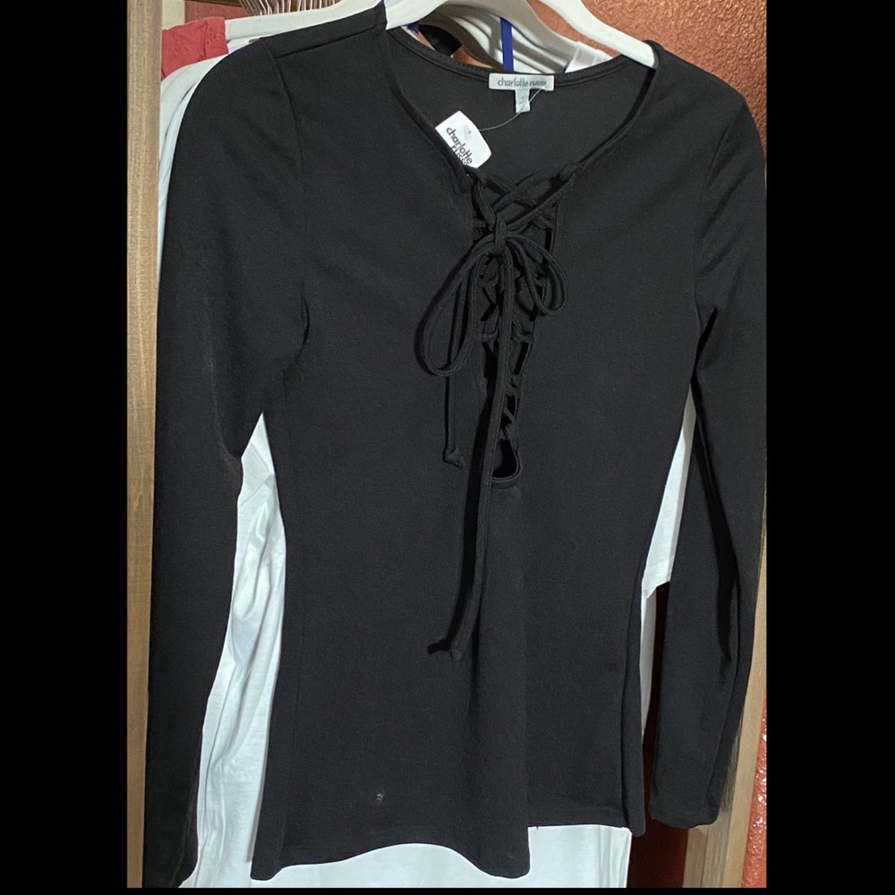 Lace-Up Collared Shirt | Charlotte Russe✨NWT✨